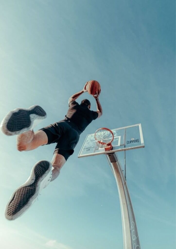 a man playing basketball
